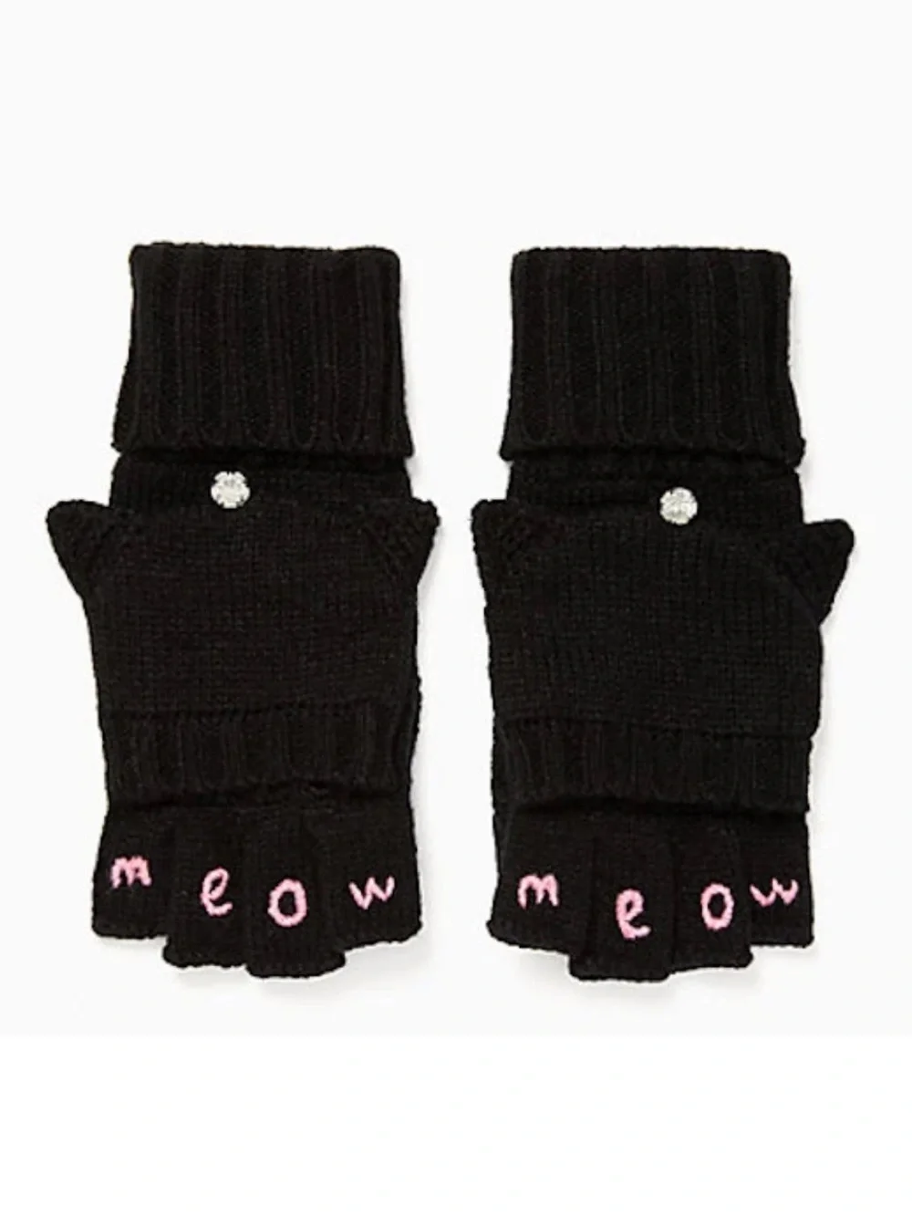 Kate Spade New York Gloves Meow Pop Top Mittens NEW
